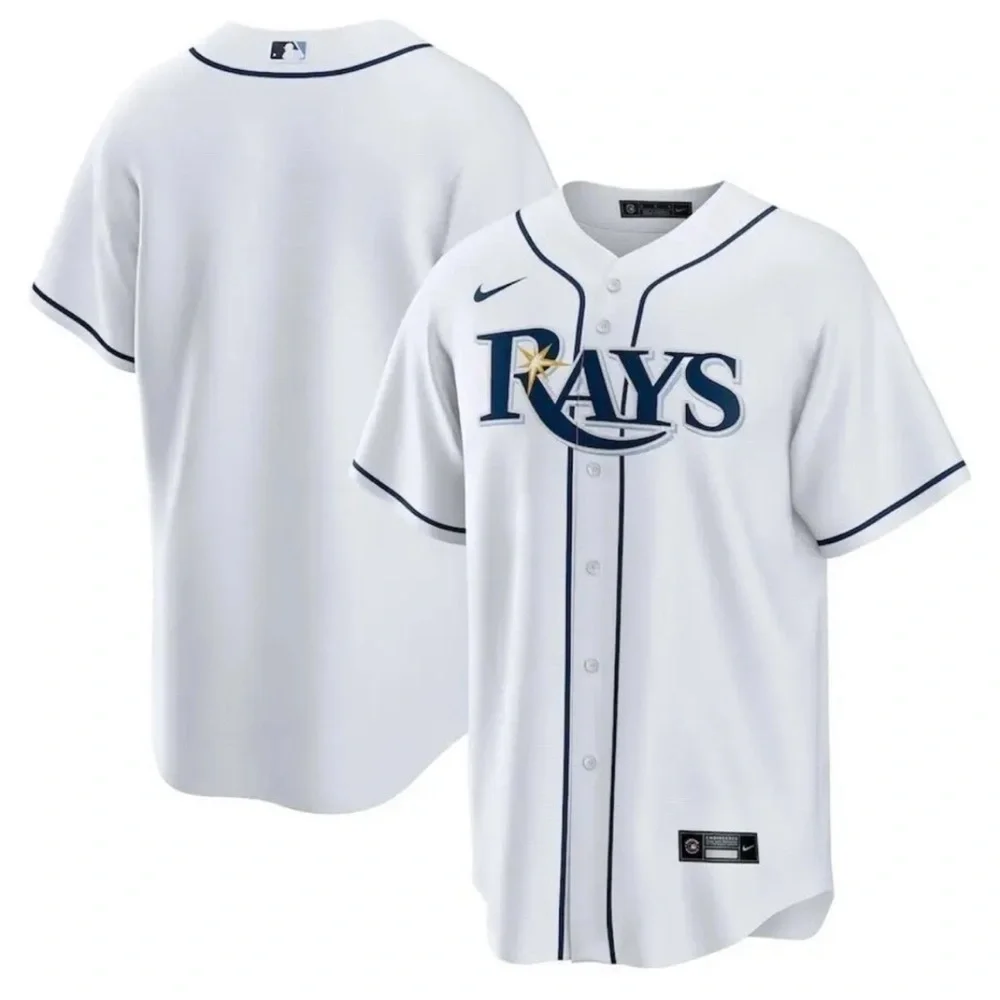 Nike Authentic Tampa Bay Rays MLB Baseball White Home Jersey Men's Sz: Large